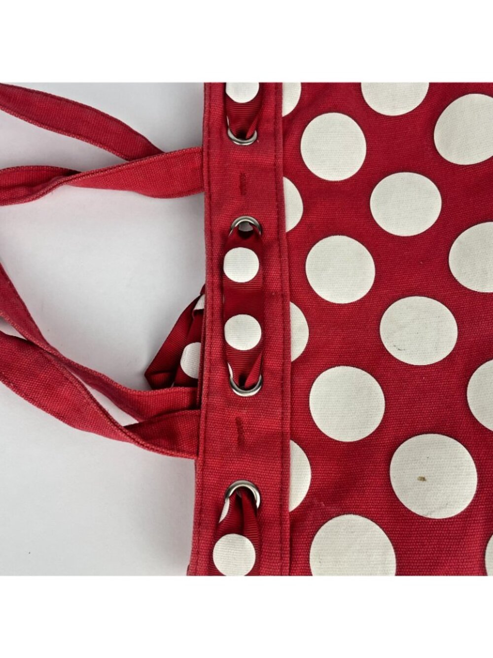 Disneyland Resort Minnie Mouse Small Tote Bag β Red with White Polka Dots - Picture 4 of 5